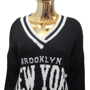 Czarny Sweter "BROOKLYN NEW YORK"