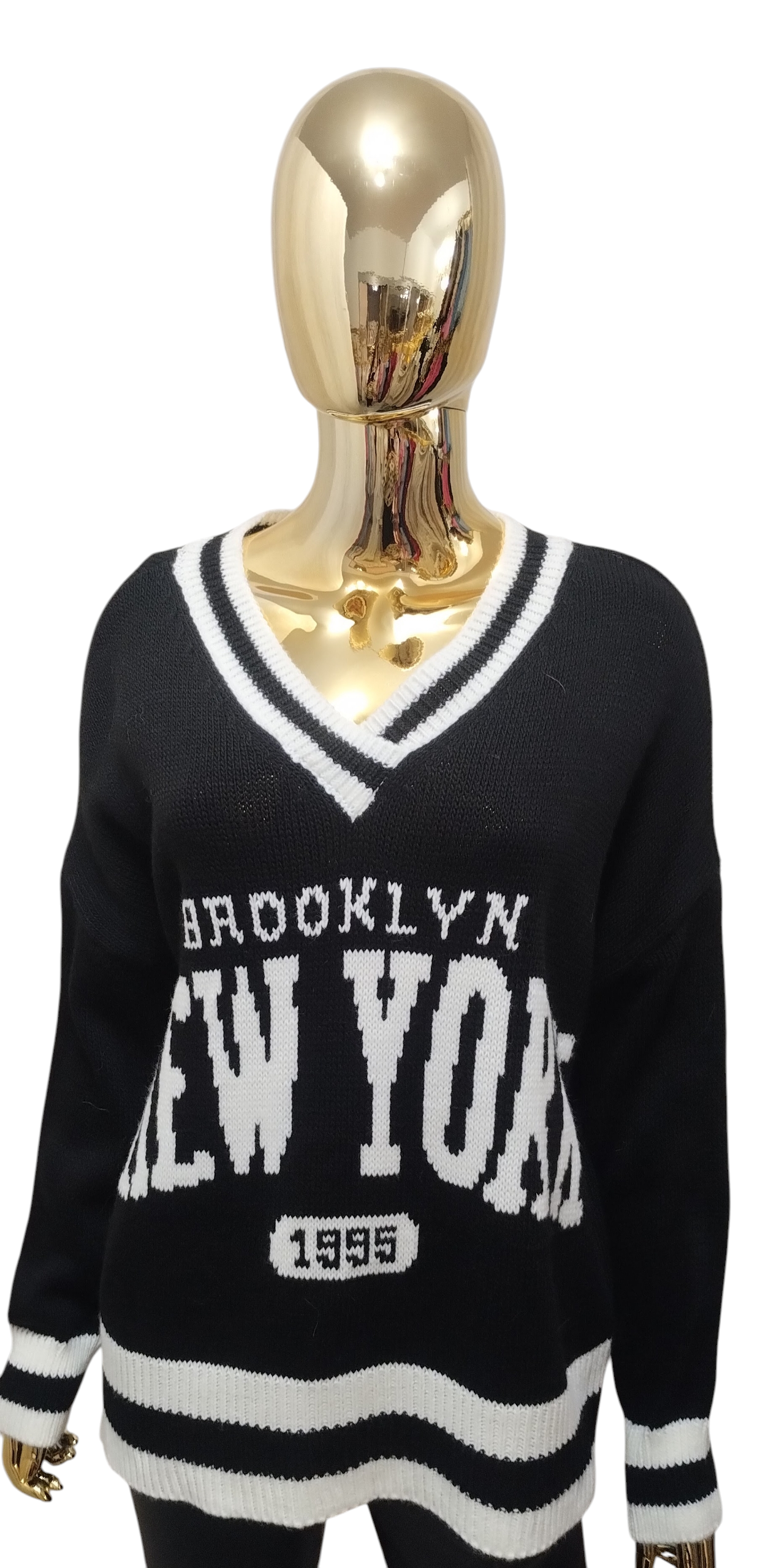 Czarny Sweter "BROOKLYN NEW YORK"
