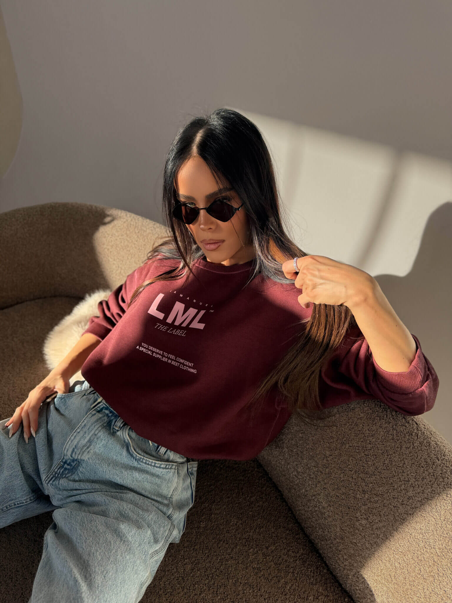 Bluza Damska MIDNIGHT Bordo - Image 3