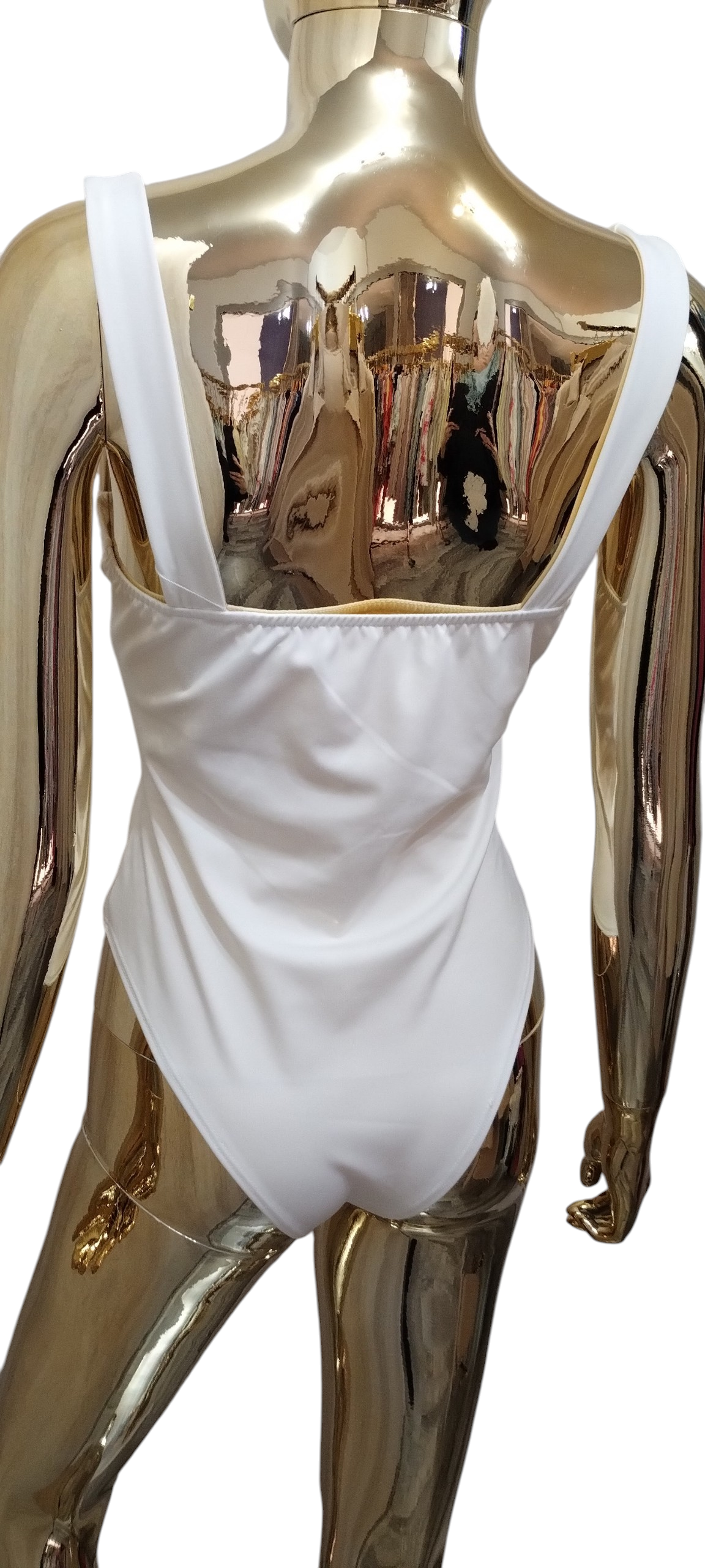 Body Damskie z Usztywnianymi Miseczkami – Klasyczna Biel - Image 3