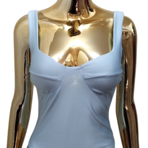 Body Damskie z Dekoltem Gorsetowym – Sky Blue