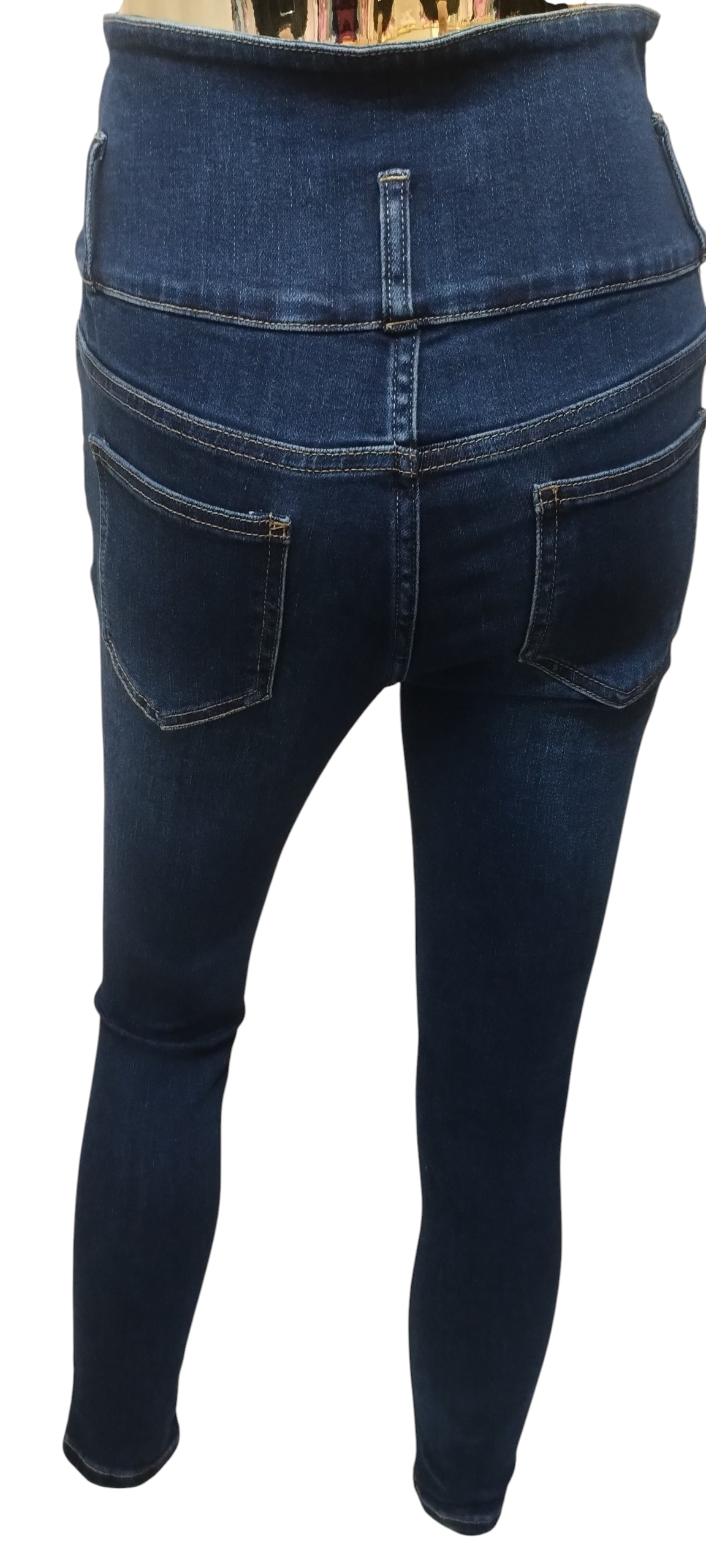 Modelujące Jeansy Skinny z Wysokim Stanem i Ozdobnym Zamkiem - Image 3