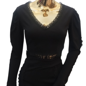 Elegancki Komplet z Gipiurą i Szerokimi Rękawami